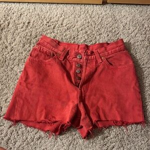 Red Levi’s Denim Shorts
